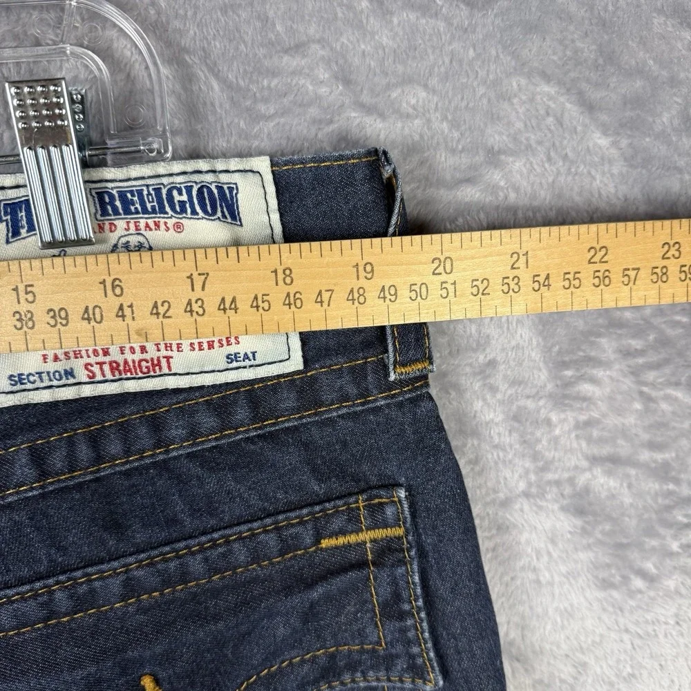True Religion Men's Straight Blue Jeans 36x29 Pocket Flaps NWOT